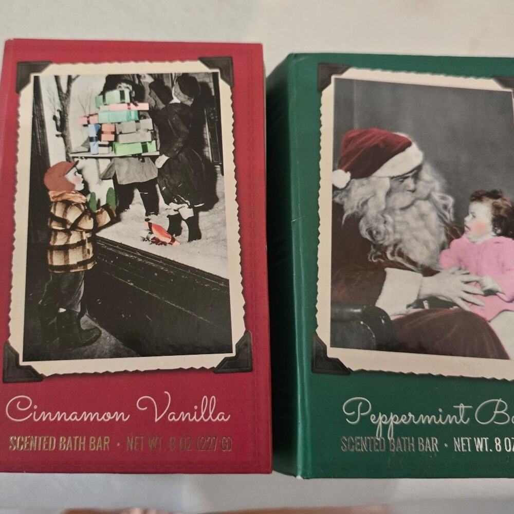 Hallmark Scented Bath Bars in Cinnamon Vanilla and Peppermint Bark scents!